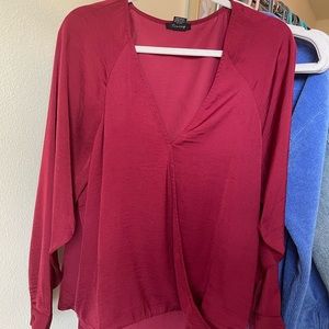 Wrap-front dress blouse